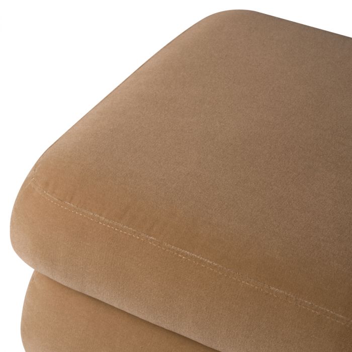 Stool Fifth bronze finish morris merino camel