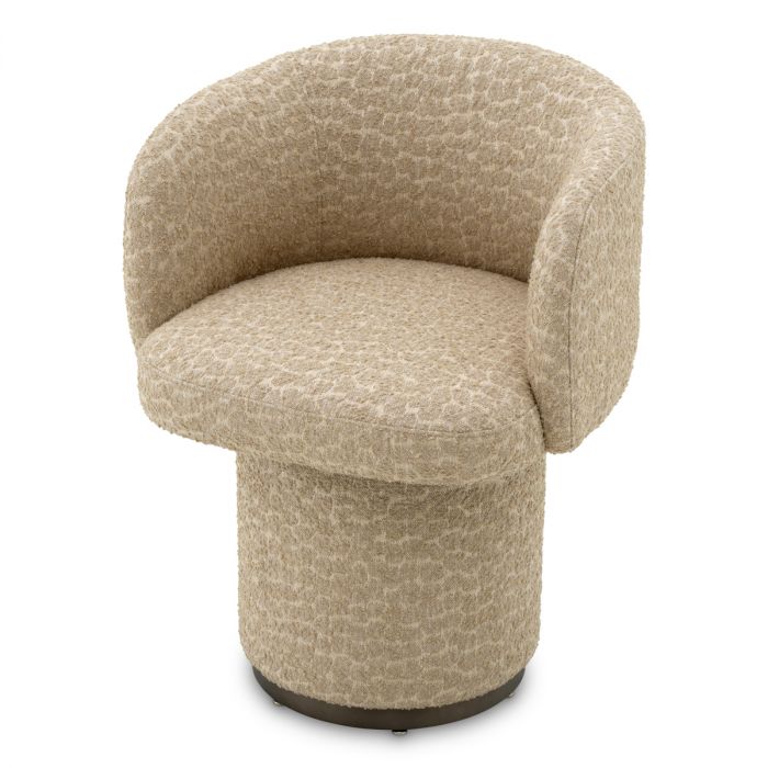 Dining Chair Marly bronze finish vaux jacquard beige