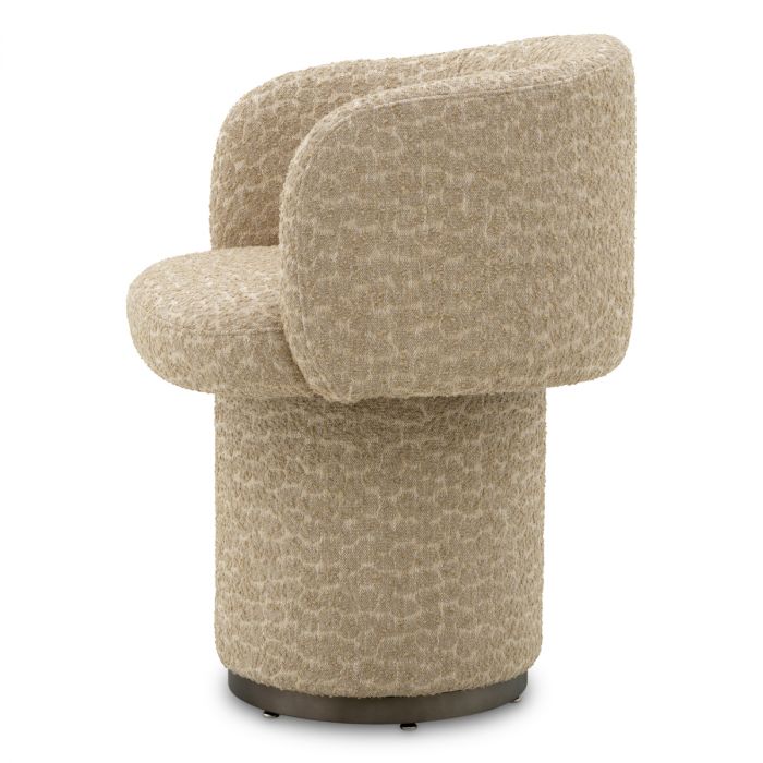 Dining Chair Marly bronze finish vaux jacquard beige