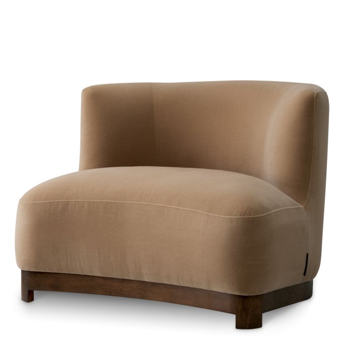 Chair Stelvio walnut finish morris merino camel