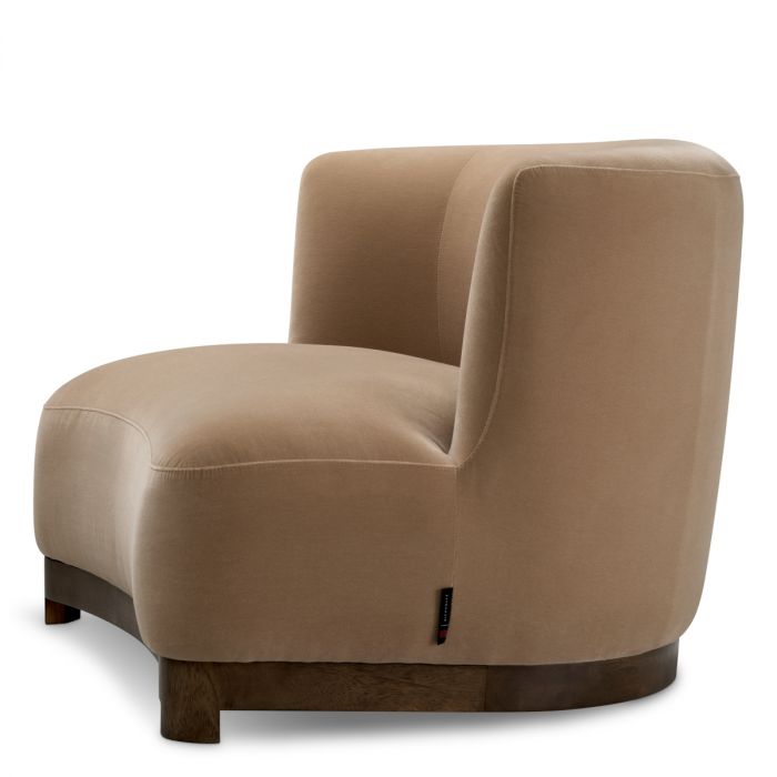 Chair Stelvio walnut finish morris merino camel