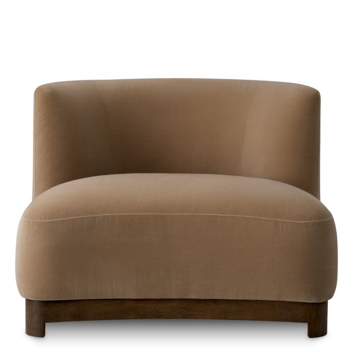 Chair Stelvio walnut finish morris merino camel