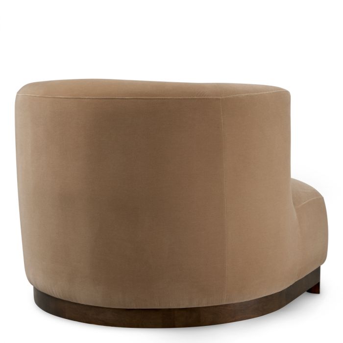 Chair Stelvio walnut finish morris merino camel