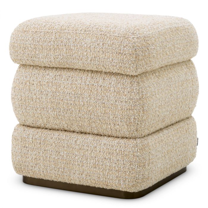 Stool Fifth bronze finish winslow chenille beige