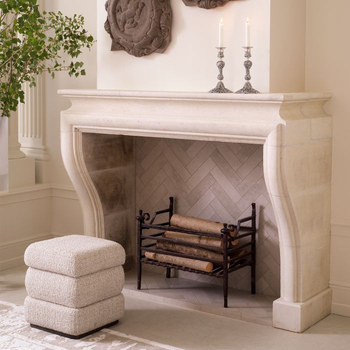 Stool Fifth bronze finish winslow chenille beige