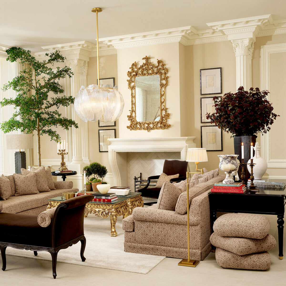 Beige Jacquard Swivel Stool Greenwich | Eichholtzmh.com