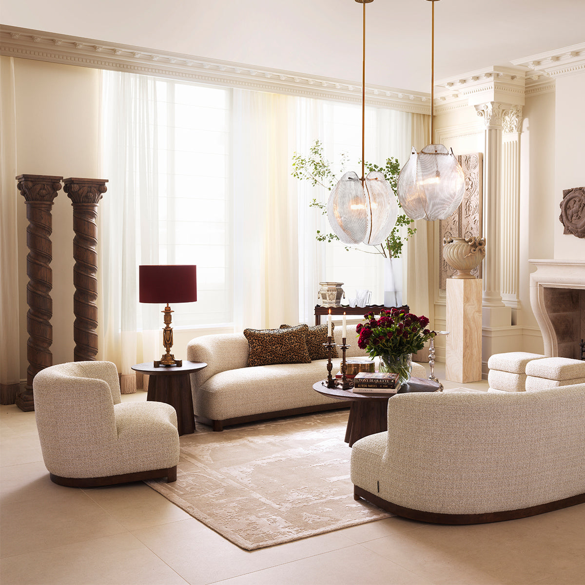 Beige Upholstered Lounge Chair Stelvio